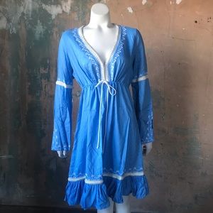 Peasant Prairie Festival Hippie Blue Dress LARP